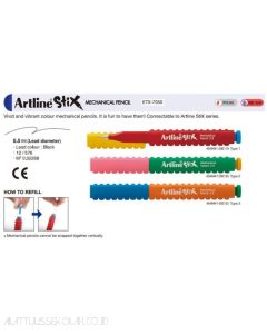 Contoh perlengkapan sekolah Artline 7050 Mechanical Pencil Black Body Pensil Stik Ukuran 0.5 mm dan gambarnya