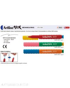 Katalog brosur gambar alat tulis Pensil Mekanik model Artline ETX-7050 Mechanical Pencil Stix Pensi Mekanik Stik