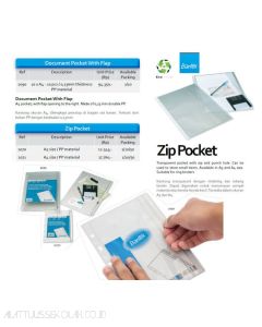 Jual Plastik folder multiholes untuk aneka ring binder Bantex 2070 Zipper Binder Pocket A5 PP terlengkap di toko alat tulis