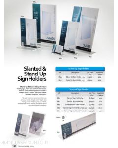 Bantex 8852 Slanted Sign Holder A4 Akrilik display pajangan brosur promosi