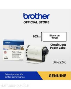 Brosur gambar alat tulis Brother DK-22246 Continuous Paper Label Roll 103mm 30.48m P-touch Tape