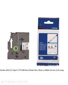 Brosur gambar stationery Brother HSE-221E 9.0mm for cable diameter 1.6mm-5.4mm P-touch Tape