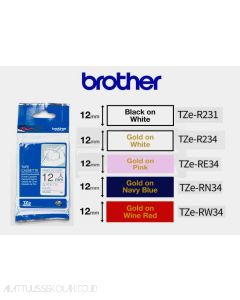 Gambar Brother TZE-RW34 Gold on Red Ribbon Tape 12mm P-touch Tape merek Brother (tape)