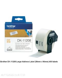 Gambar alat tulis Brother P-touch Tape Cartridge type Brother DK-11208 Label 38mm x 90mm 400 labels P-touch Tape