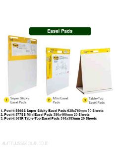 3M Post-it Lengkap murah barang Perlengkapan Kantor 3M Post-it Easel Pads 563R (Table-Top) - 559SS (Super Sticky) – 577SS (Mini Easel Pads) di toko alat tulis grosir Bina Mandiri stationery