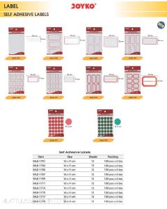 Jual Joyko SALB-1701 | SALB-1703 | SALB-1705 | SALB-1707 | SALB-1709 | SALB-1711 | SALB-1713 | SALB-1715 | SALB-1717 | SALB-1719 Stiker Kotak segi Panjang / Bulat Kecil Besar Self Adhesive Labels terlengkap di toko alat tulis