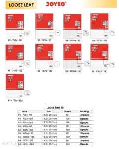 Joyko Loose Leaf B5-100GR-100 (100 Lembar) For Refill Multiring Binder Note