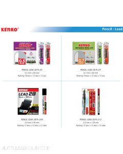 Brosur gambar peralatan kantor Kenko Pencil Lead 2B PL-212 Isi Pensil Mekanik