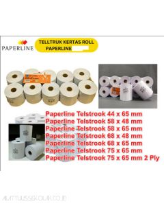 Foto Kertas Roll Struk Kalkulator Print Bill Paperline Telstrook 44 x 65 mm merek Paperline