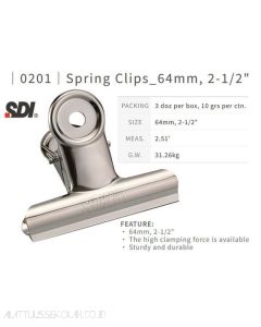 Katalog atk SDI 0201 Round Spring Clips 64 mm (2.5") Stainless Steel Klip Penjepit dan gambarnya