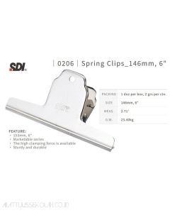 Brosur gambar stationery SDI 0206 Spring Clips (6") Stainless Steel (Paper Clips) Klip Penjepit