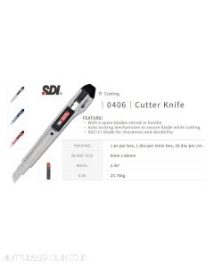 Katalog brosur gambar perlengkapan Cutter contoh SDI 0406 Cutter Knife (A-300) Auto Lock Pisau Kater Kecil