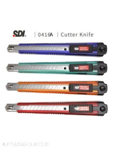 Macam macam alat tulis kantor SDI 0416A Cutter Knife (A-300) Translucent Auto Lock Pisau Kater Kecil dan gambarnya