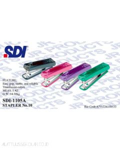 Brosur gambar alat tulis SDI 1105A Stapler No.10 Transparent Alat Jepret Kertas