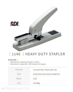 Brosur gambar peralatan sekolah SDI 1140 Heavy Duty Stapler 23/13 (Max 100 Lbr) Alat Jilid Kertas