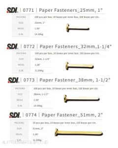 Brosur gambar atk SDI 0774 File Fastener 2 inch Paku belah Pengikat File Binding