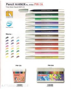 E-Katalog gambar alat tulis Spidol Gambar 12 warna Snowman PW-12A Pencil Marker 12 Colors