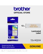 Foto alat tulis merk Brother (tape) terlaris type Brother TZE-MQ934 Gold on Satin Gold 12mm P-touch Tape