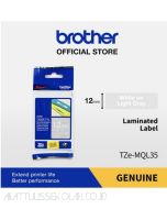 Contoh stationery Brother TZE-MQL35 White on Light Gray 12mm P-touch Tape dan gambarnya