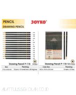 Contoh Joyko Drawing Pencil P-118 (HB,B,2B,3B,4B,5B,6B,7B,8B) Pensil Tulis dan Gambar merek Joyko