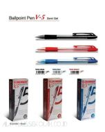 Katalog atk Snowman Ballpoint V-5 (Retractable) 0.7mm Blue Pena Pulpen dan gambarnya